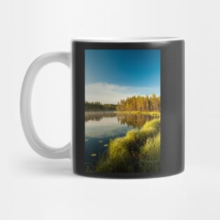 Morning at forest lake Mug